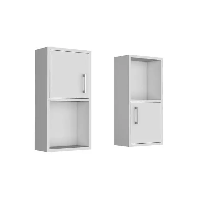 Alt view image 7 of 7 - Oba 2-Pc Wall-Mounted Bathroom Medicine Cabinet with Open and Closed Storage