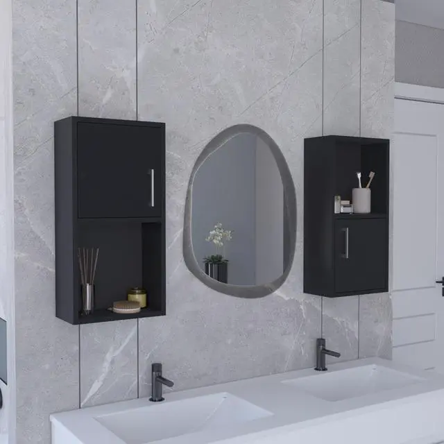 Main image of Oba 2-Pc Wall-Mounted Bathroom Medicine Cabinet with Open and Closed Storage