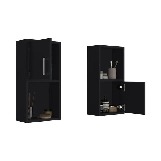 Alt view image 7 of 7 - Oba 2-Pc Wall-Mounted Bathroom Medicine Cabinet with Open and Closed Storage