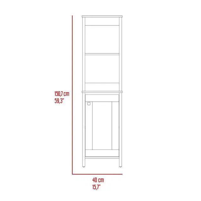 Alt view image 4 of 7 - St. Clair Linen Cabinet, Two Interior Shelves, Two Open Shelves, Single Door