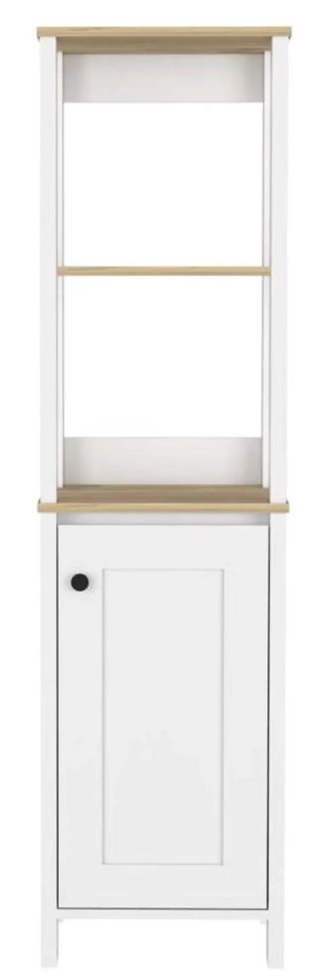 Alt view image 2 of 7 - St. Clair Linen Cabinet, Two Interior Shelves, Two Open Shelves, Single Door