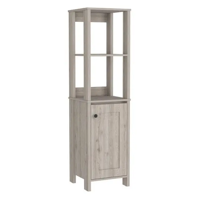Alt view image 7 of 7 - St. Clair Linen Cabinet, Two Interior Shelves, Two Open Shelves, Single Door