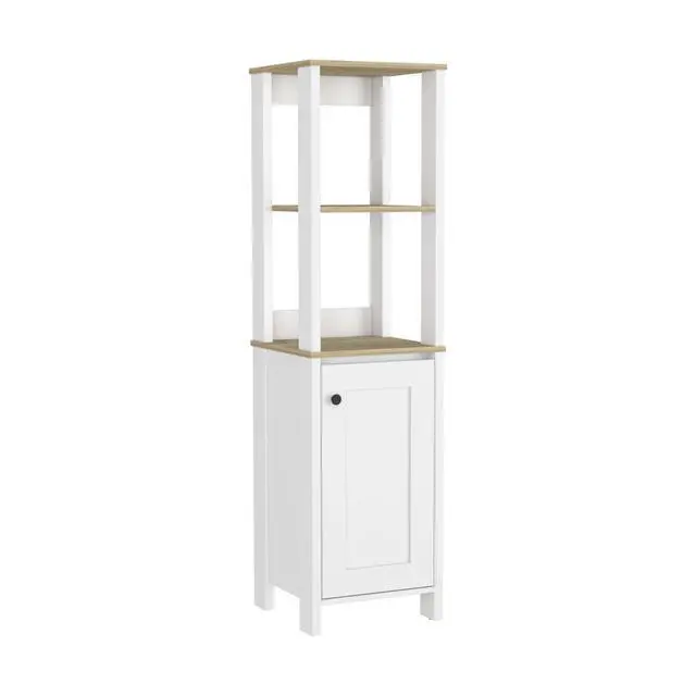Alt view image 7 of 7 - St. Clair Linen Cabinet, Two Interior Shelves, Two Open Shelves, Single Door
