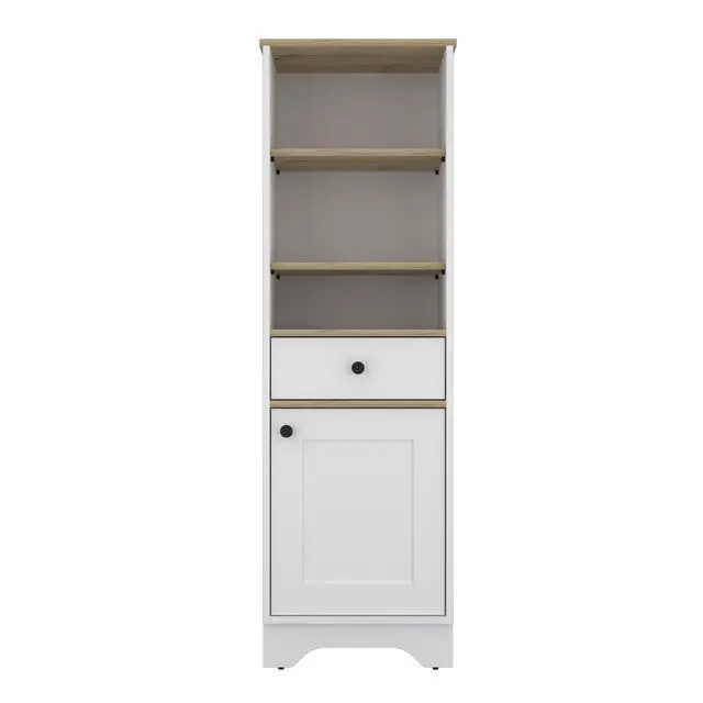 Alt view image 2 of 7 - St. Clair Linen Cabinet, Two Interior Shelves, Two Open Shelves