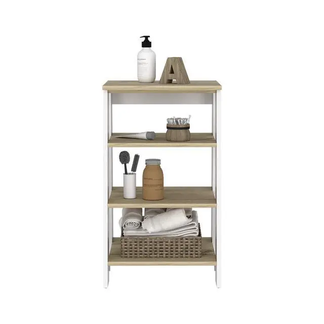 Alt view image 5 of 6 - St. Clair Linen Cabinet, Two Interior Shelves, Two Open Shelves, Single Door