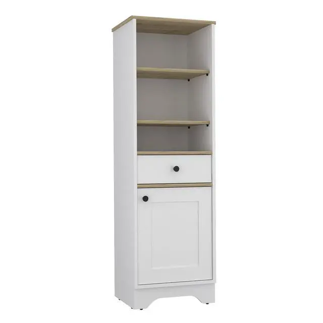 Alt view image 6 of 7 - St. Clair Linen Cabinet, Two Interior Shelves, Two Open Shelves