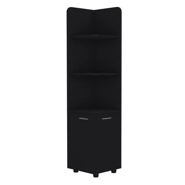 Alt view image 3 of 7 - Malibu 62" Tall Double Door Corner Linen Cabinet with Four Shelves