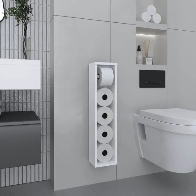 Main image of Bali 28" High Toilet Paper Holder Narrow Shelf Organizer for Bathroom, Living Room, Kitchen