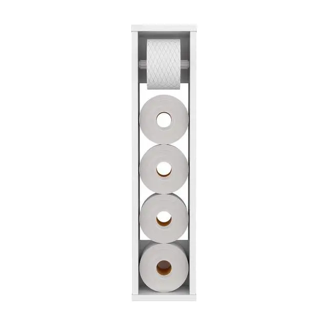 Alt view image 7 of 7 - Bali 28" High Toilet Paper Holder Narrow Shelf Organizer for Bathroom, Living Room, Kitchen