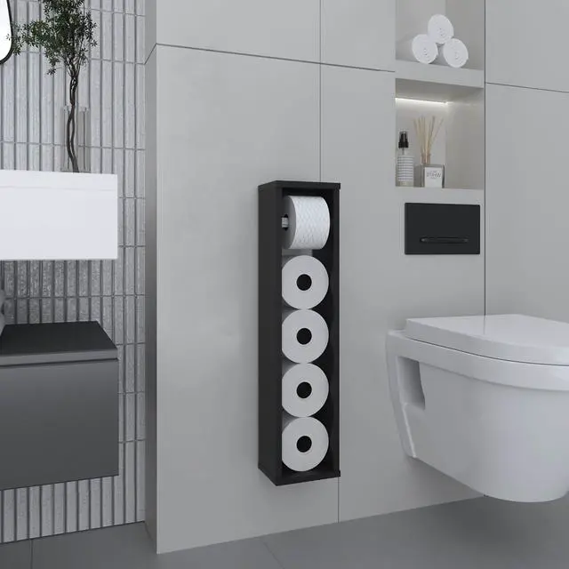 Main image of Bali 28" High Toilet Paper Holder Narrow Shelf Organizer for Bathroom, Living Room, Kitchen