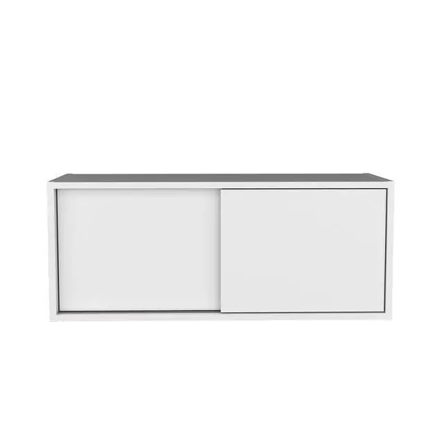 Alt view image 6 of 7 - Note 32"W x 13" H Wall Cabinet with Sliding Doors , Wall Shelf, Storage Cabinet, Bedroom, Office, Living Room, Garage