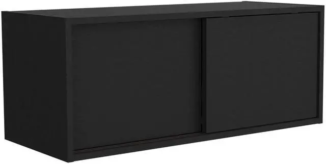 Alt view image 2 of 7 - Note 32"W x 13" H Wall Cabinet with Sliding Doors , Wall Shelf, Storage Cabinet, Bedroom, Office, Living Room, Garage