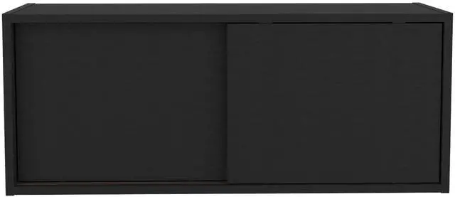 Alt view image 6 of 7 - Note 32"W x 13" H Wall Cabinet with Sliding Doors , Wall Shelf, Storage Cabinet, Bedroom, Office, Living Room, Garage