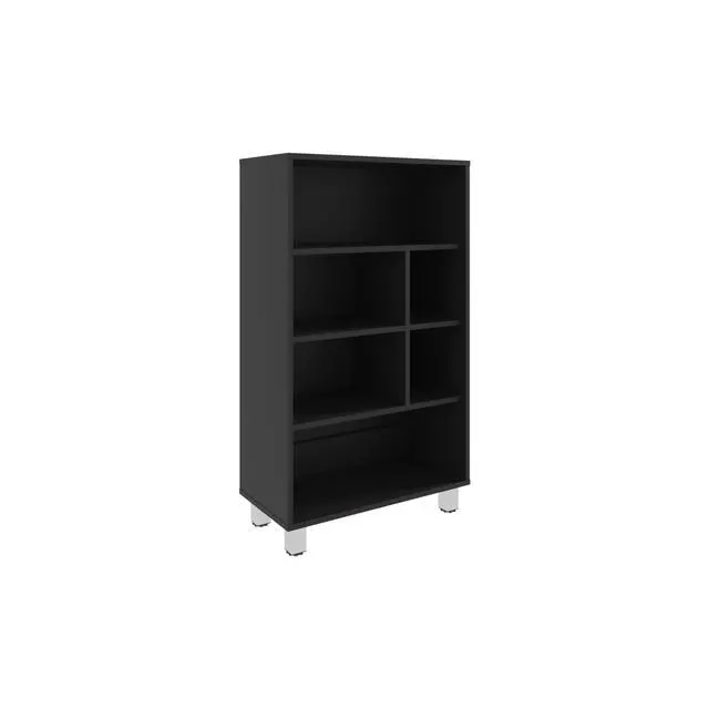 Alt view image 2 of 7 - Bellagio 40" Tall Four-Tier Shelf Narrow Bookcase Black