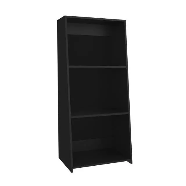Alt view image 2 of 7 - Note 47" Tall Three-Tier Ladder Bookcase Black