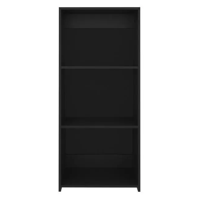 Alt view image 5 of 7 - Note 47" Tall Three-Tier Ladder Bookcase Black