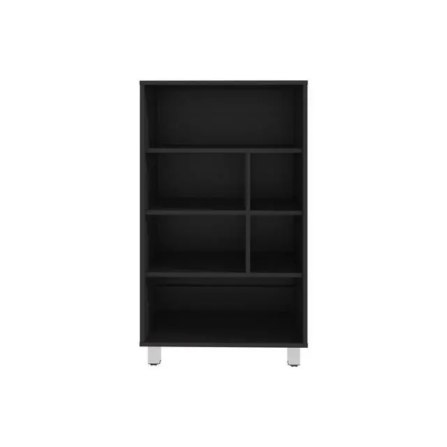Alt view image 5 of 7 - Bellagio 40" Tall Four-Tier Shelf Narrow Bookcase Black