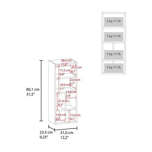 Alt view image 5 of 7 - Niwot Wall Bathroom Cabinet, One Door, Organizer For Toiletries And Towels, White