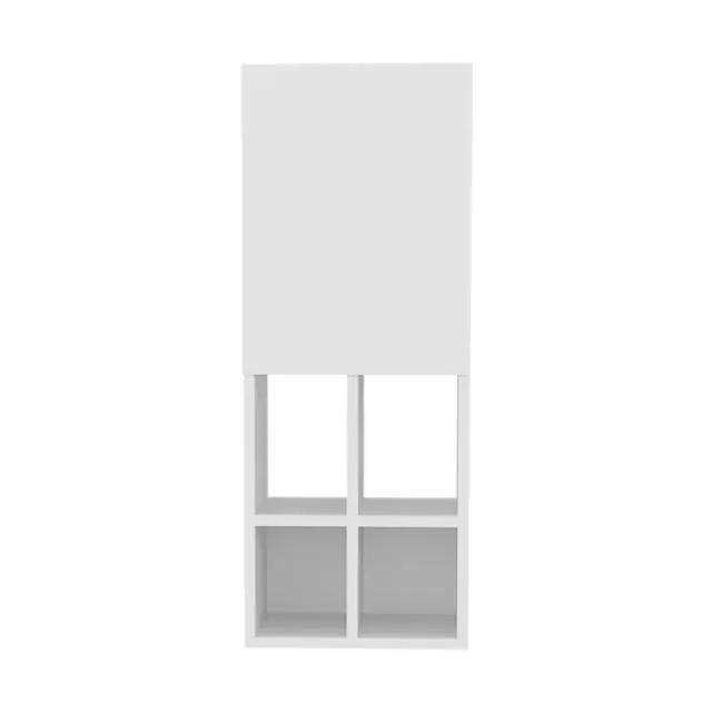 Alt view image 6 of 7 - Niwot Wall Bathroom Cabinet, One Door, Organizer For Toiletries And Towels, White