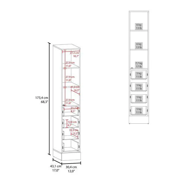 Alt view image 5 of 7 - Vanguard Linen Cabinet, Three Shelves, Four Drawers, Black