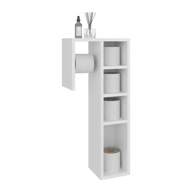 Alt view image 6 of 7 - Lodi Freestanding Toilet Paper Cabinet With Slim Vertical Design And Storage Compartment