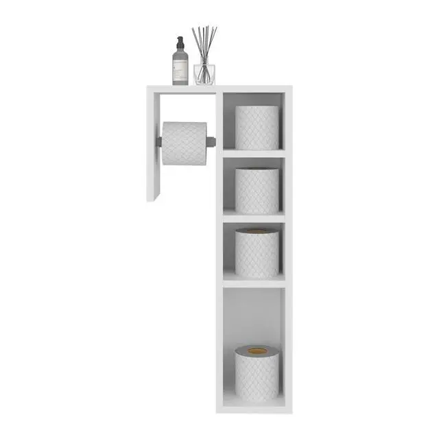 Alt view image 5 of 7 - Lodi Freestanding Toilet Paper Cabinet With Slim Vertical Design And Storage Compartment