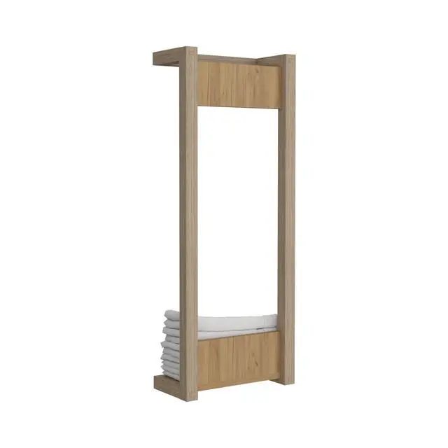 Alt view image 3 of 7 - Arlington Wall Towel Rack With Shelf And Hanging Bar