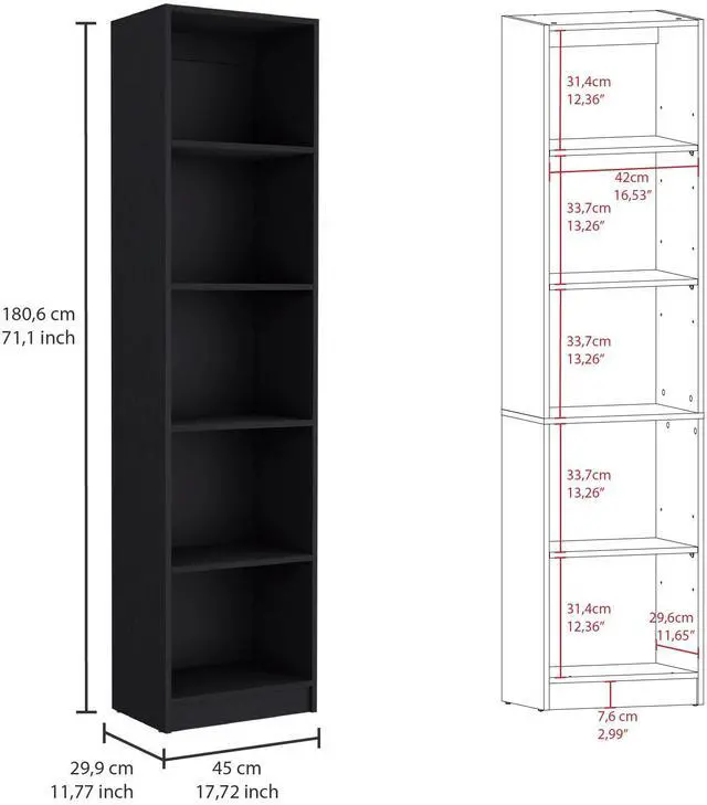 Alt view image 3 of 7 - Dupree 3 Piece Home Bookcase set, 67" Wide with 14 Shelves , Living Room Set Set Black