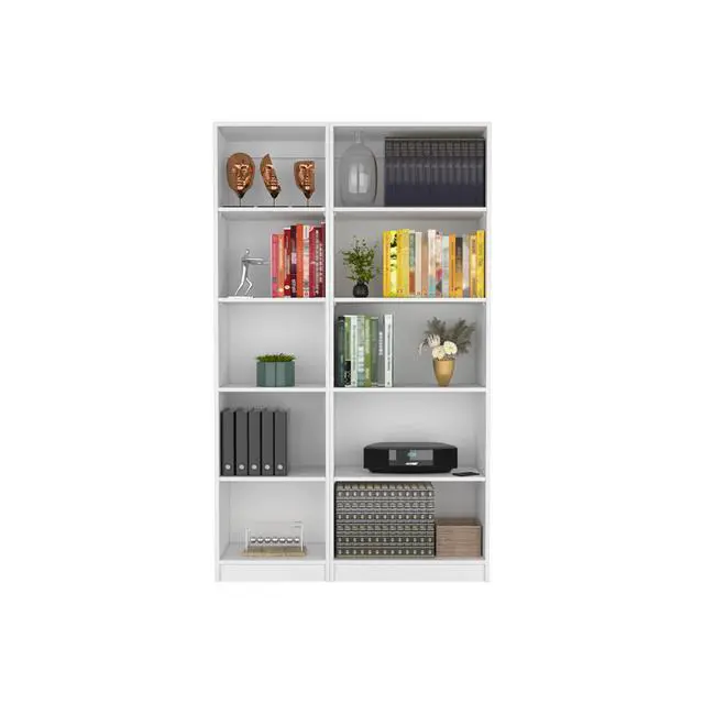 Alt view image 5 of 6 - Kenyon 2 Piece Home Bookcase set, 42" Wide with 10 Shelves, Living Room Set White
