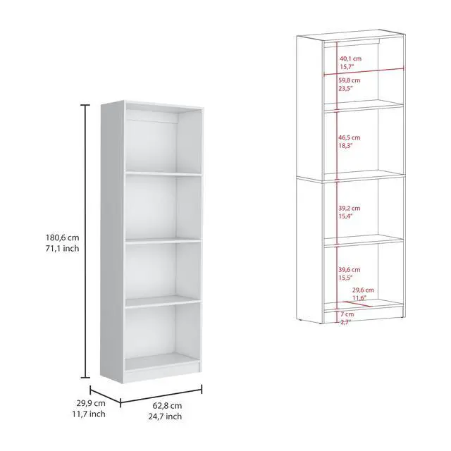 Alt view image 7 of 7 - Dupree 3 Piece Home Bookcase set, 67" Wide with 14 Shelves , Living Room Set Set White