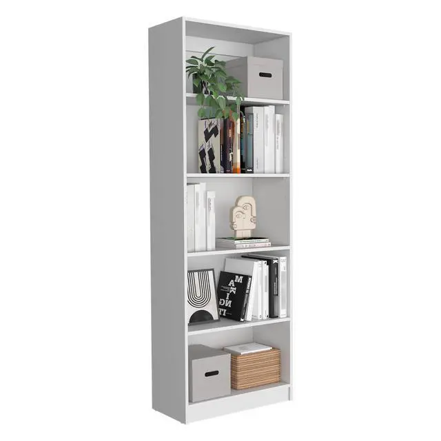 Alt view image 4 of 7 - Dupree 4 Piece Home Bookcase set, 91" Wide with 17 Shelves And a Double-Door Cabinet , Living Room Set Whitee