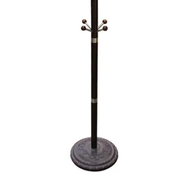 Alt view image 3 of 5 - 73" Tall Chrome and Wood Coat Rack, Espresso finish