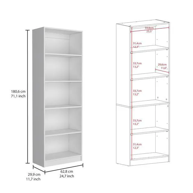 Alt view image 7 of 7 - Dupree 4 Piece Home Bookcase set, 91" Wide with 17 Shelves And a Double-Door Cabinet , Living Room Set Whitee
