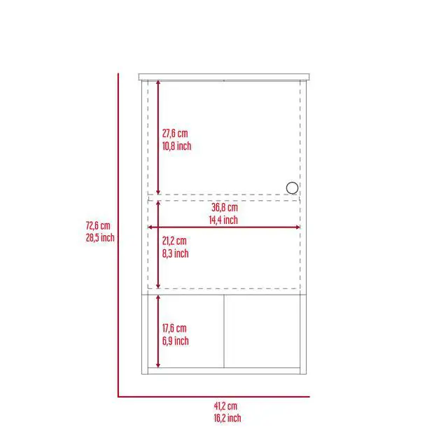 Alt view image 3 of 7 - St. Angelo Medicine Cabinet, Two Internal Shelves, Single Door, One Shelf
