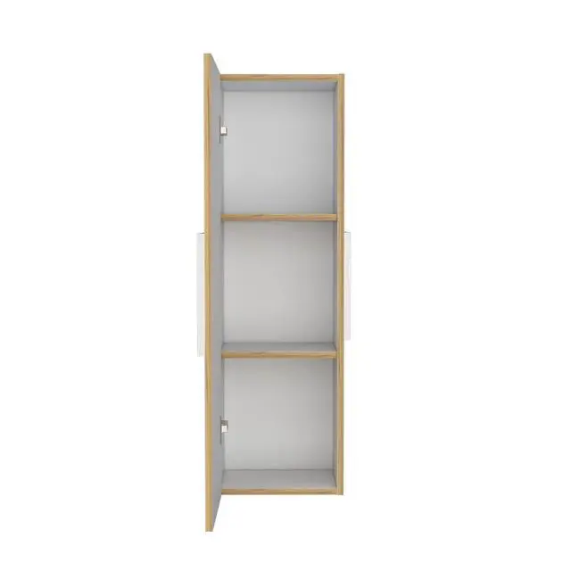 Alt view image 5 of 7 - Medicine Cabinet Artic, Three Shelves, Single Door, White / Light Oak Finish