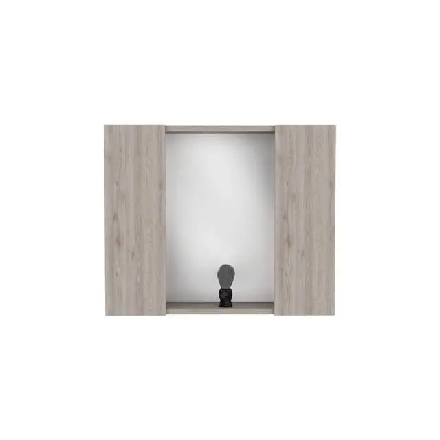 Alt view image 5 of 7 - Medicine Cabinet Hops, Double Door, Mirror, One External Shelf, Light Gray Finish