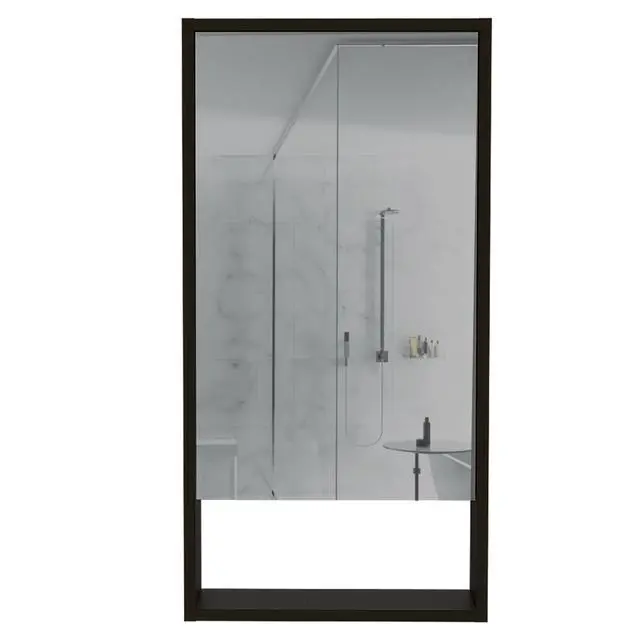 Alt view image 7 of 7 - Medicine Cabinet Irvine, One External Shelf, Black Wengue Finish