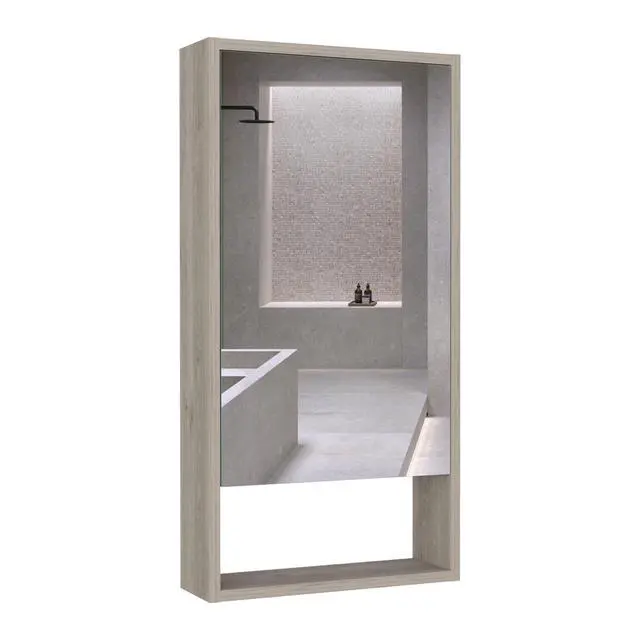 Alt view image 3 of 7 - Medicine Cabinet Irvine, One External Shelf, Light Gray Finish
