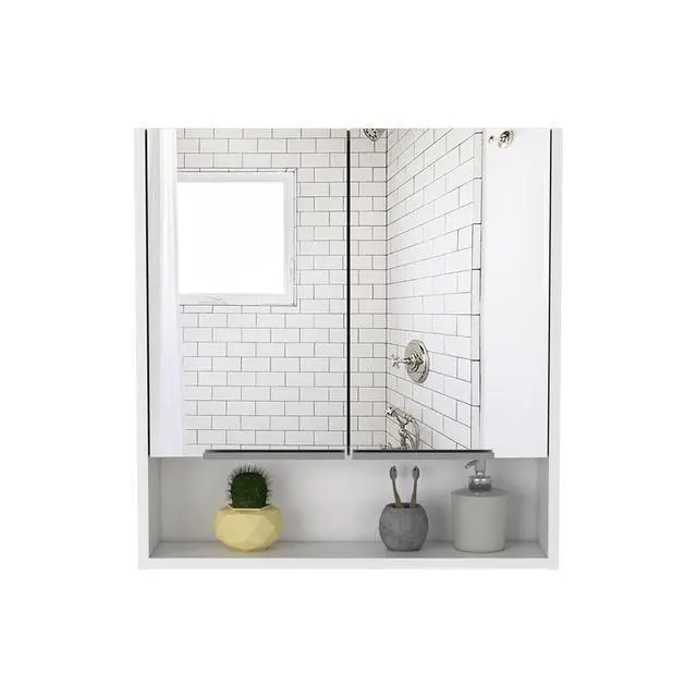 Alt view image 4 of 7 - Medicine Cabinet with Mirror Lexington,Three Internal Shelves, White Finish