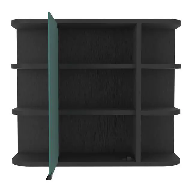 Alt view image 6 of 7 - Medicine Cabinet Milano,Six External Shelves Mirror, Black Wengue Finish
