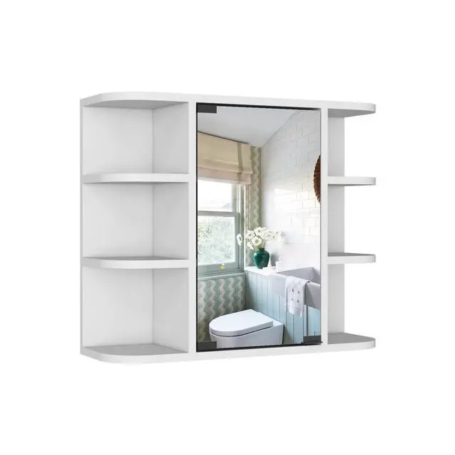 Alt view image 2 of 7 - Medicine Cabinet Milano, Six External Shelves Mirror, White Finish