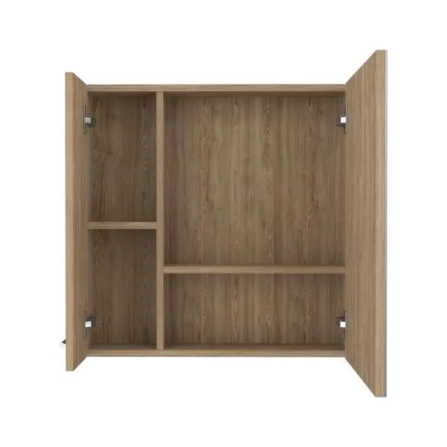 Alt view image 7 of 7 - Medicine Cabinet Prague, Four Internal Shelves, Single Door, Pine Finish