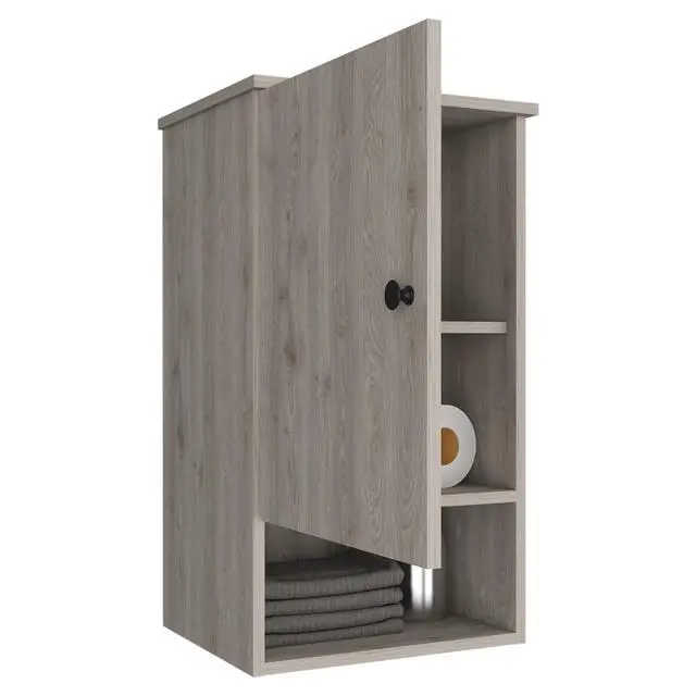 Alt view image 3 of 7 - Medicine Cabinet Porto, Two Internal Shelves, Light Gray Finish