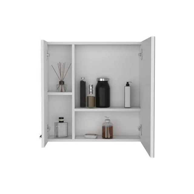 Alt view image 5 of 7 - Medicine Cabinet Prague, Four Internal Shelves, Single Door, White Finish