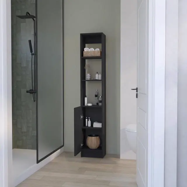 Alt view image 5 of 7 - Linen Cabinet Marion, Bathroom, Black