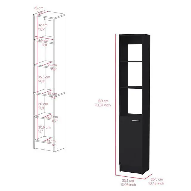 Alt view image 6 of 7 - Linen Cabinet Marion, Bathroom, Black