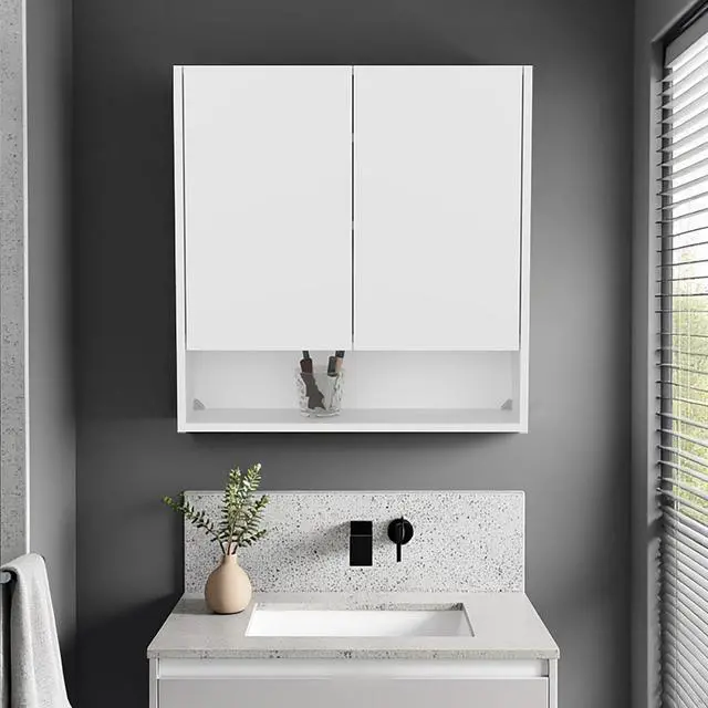 Main image of Hickory Double Door Medicine Cabinet, Ideal for Bathroom Storage