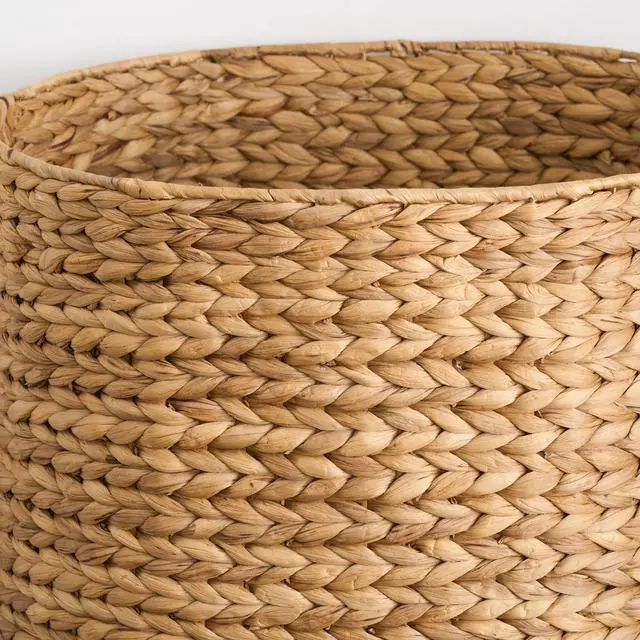 Alt view image 3 of 7 - Judas Water Hyacinth Woven Full Oval Brown Laundry Hamper