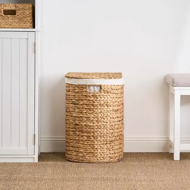 Alt view image 2 of 7 - Judas Water Hyacinth Woven Full Oval Brown Laundry Hamper
