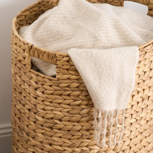 Alt view image 6 of 7 - Judas Water Hyacinth Woven Full Oval Brown Laundry Hamper